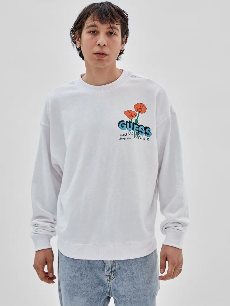 Guess GUESS Originals Eco Earth Day Floral Tee - Pure White Guess GUESS Originals Eco Earth Day Floral Tee - Pure White