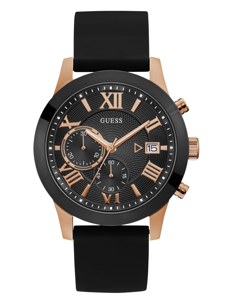 Guess Black and Rose Gold-Tone Multifunction Watch - Black Guess Black and Rose Gold-Tone Multifunction Watch - Black