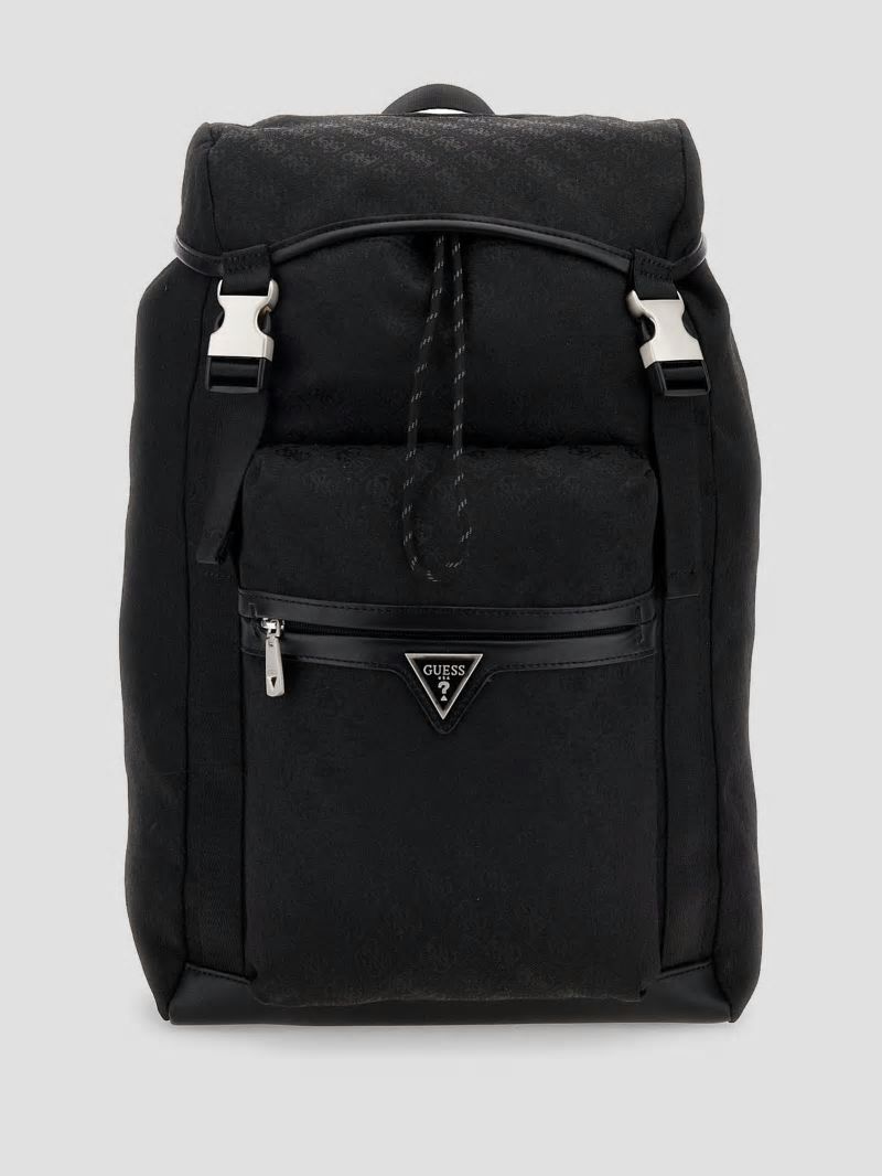 Guess Vezzola Jacquard Backpack - Black Guess Vezzola Jacquard Backpack - Black