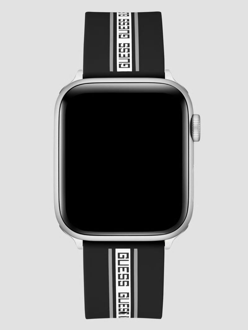Guess Monogram Tape Black Silicone 42-44 mm Band for Apple Watch® - Black Snakeskin Guess Monogram Tape Black Silicone 42-44 mm Band for Apple Watch® - Black Snakeskin