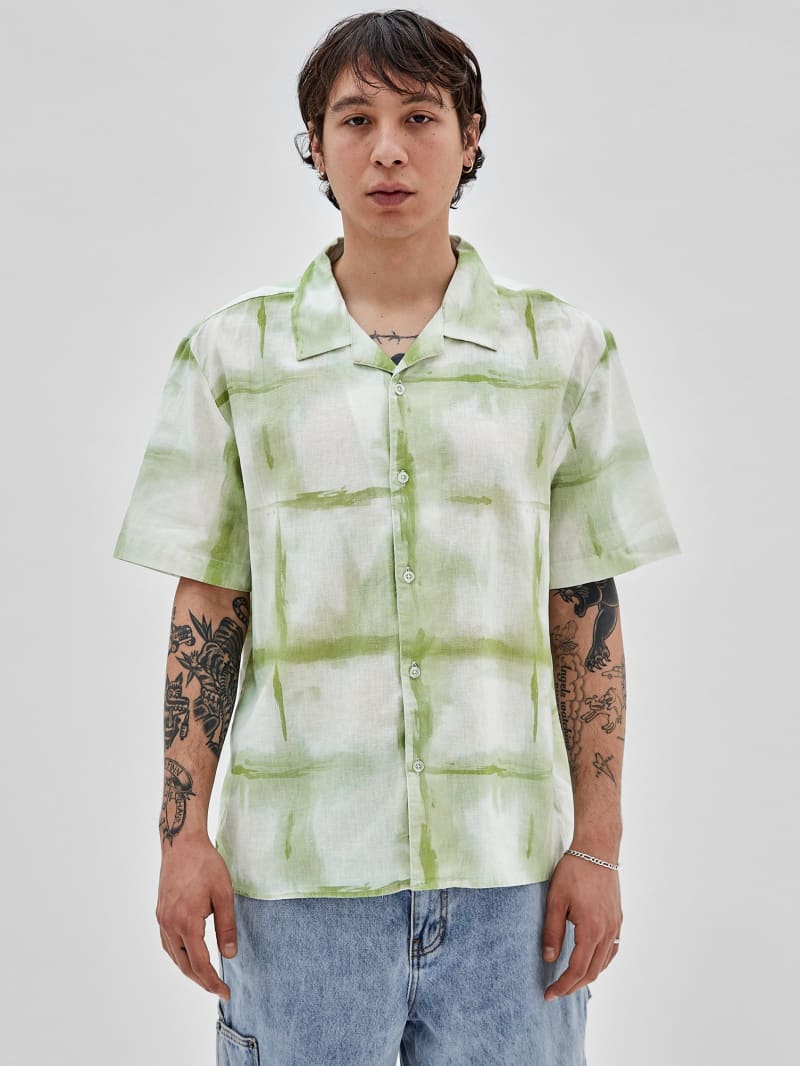 Guess GUESS Originals Painter Shirt - Green Fairway Multi Guess GUESS Originals Painter Shirt - Green Fairway Multi