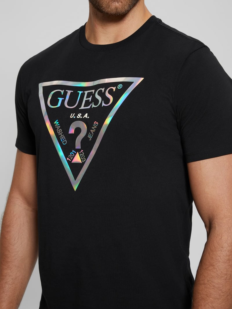 Guess Iridescent Signature Tee - Black Guess Iridescent Signature Tee - Black