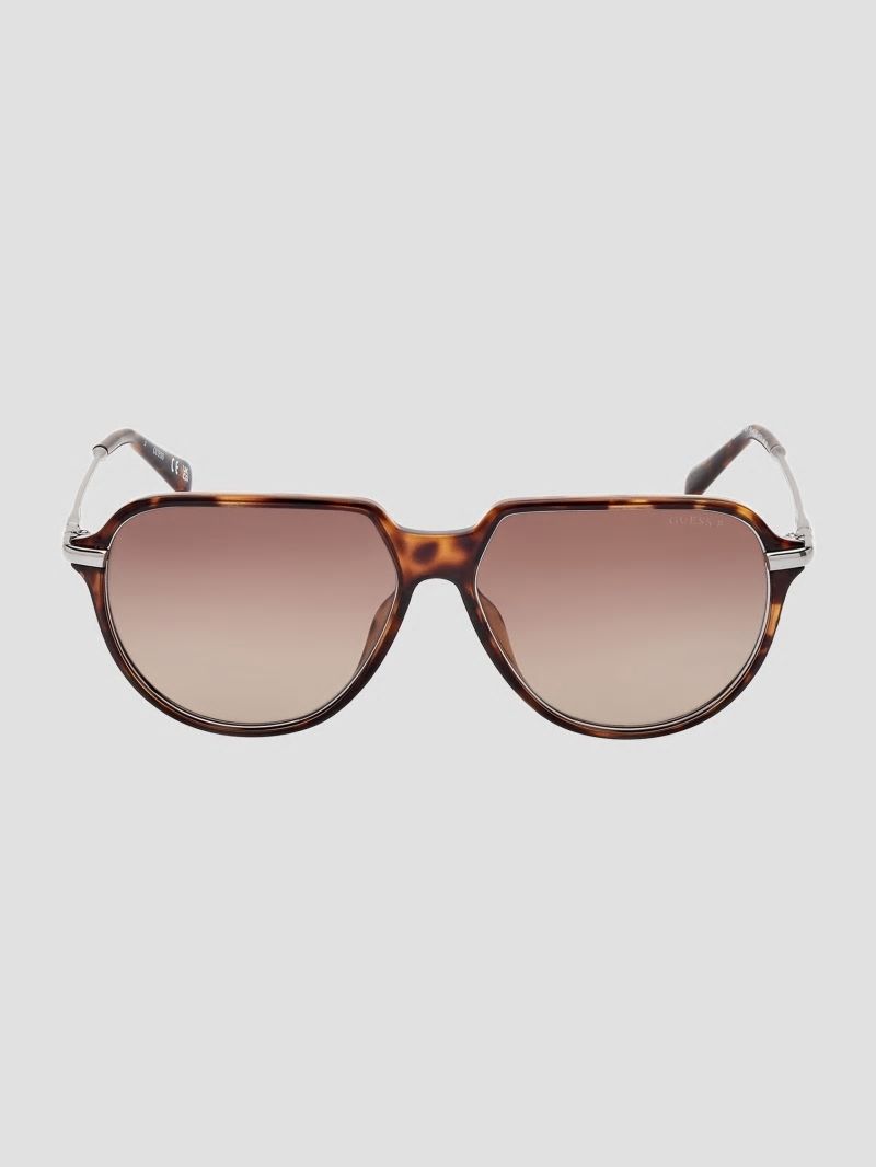 Guess Plastic Aviator Sunglasses - Tort W Black Guess Plastic Aviator Sunglasses - Tort W Black