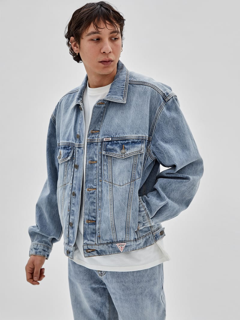 Guess GUESS Originals Denim Kit Jacket - Go Leo Lt Wash Guess GUESS Originals Denim Kit Jacket - Go Leo Lt Wash