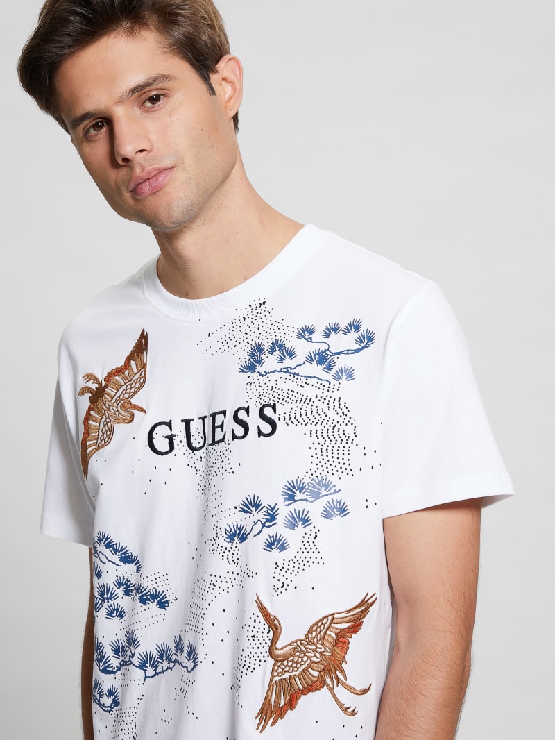 Guess Eco Logo Bird Tee - Pure White Guess Eco Logo Bird Tee - Pure White