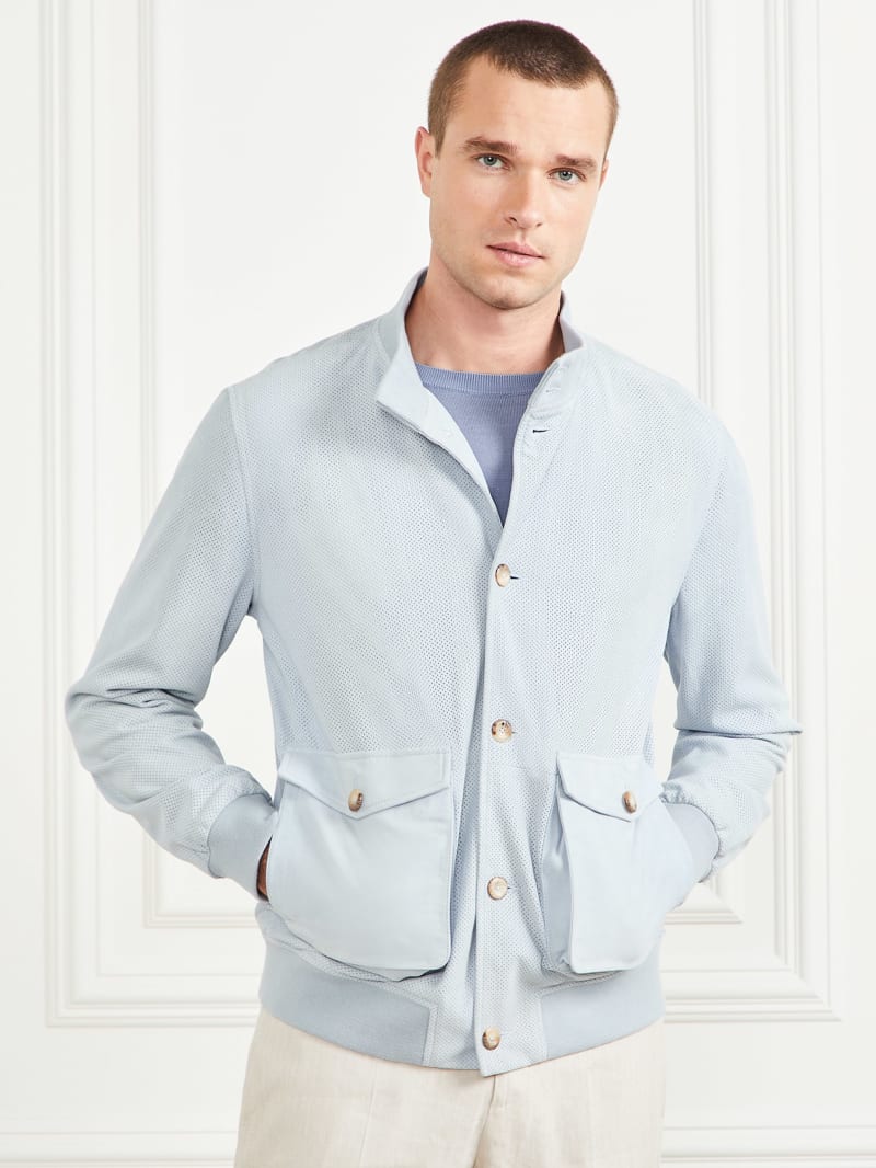 Guess Suede Flight Jacket - Funny Blue Guess Suede Flight Jacket - Funny Blue
