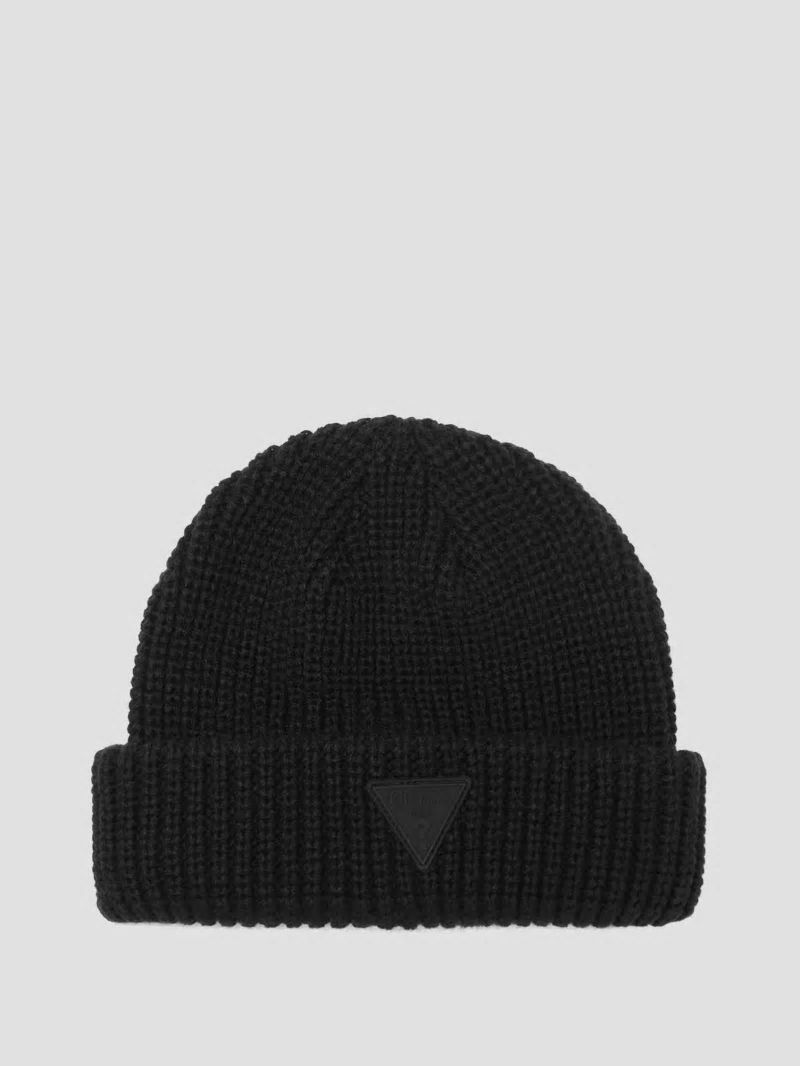 Guess Zane Ribbed Beanie - Black Guess Zane Ribbed Beanie - Black