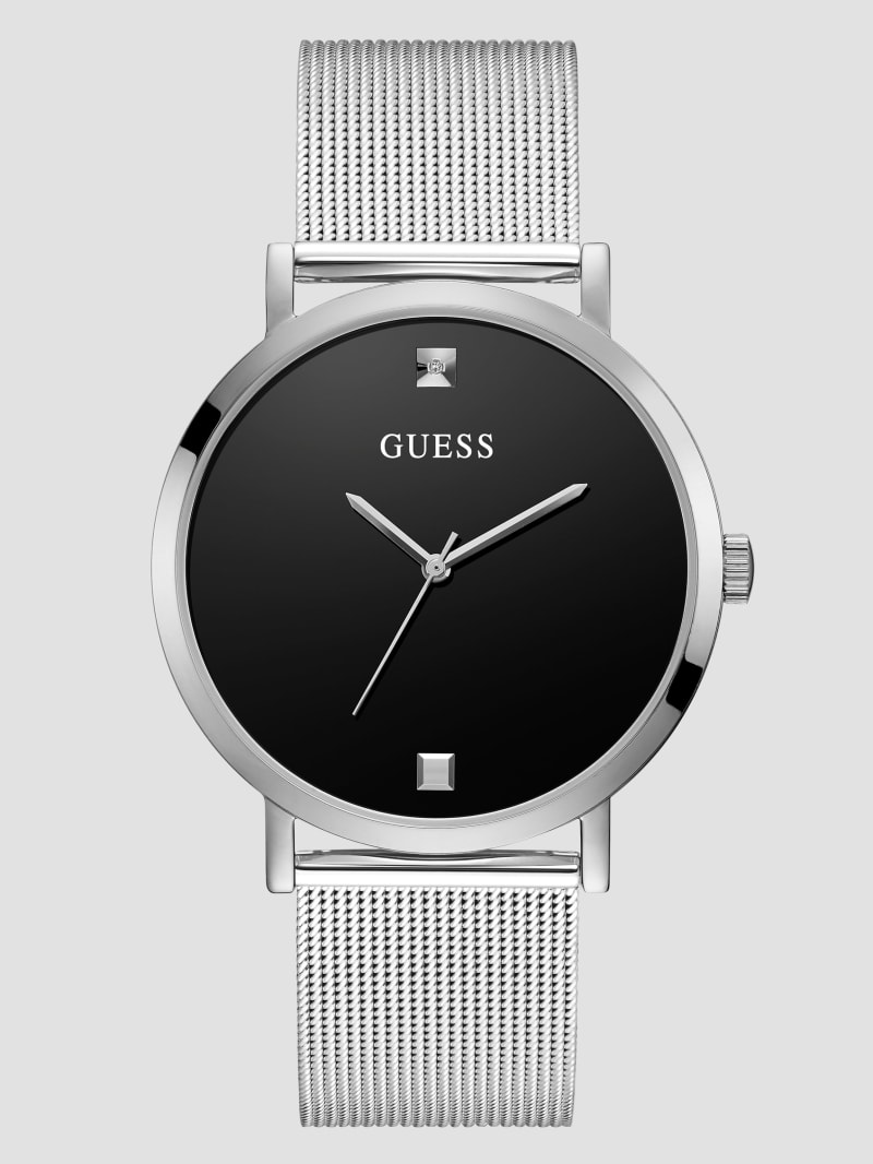 Guess Silver-Tone Mesh Diamond Analog Watch - Rose Gold Guess Silver-Tone Mesh Diamond Analog Watch - Rose Gold