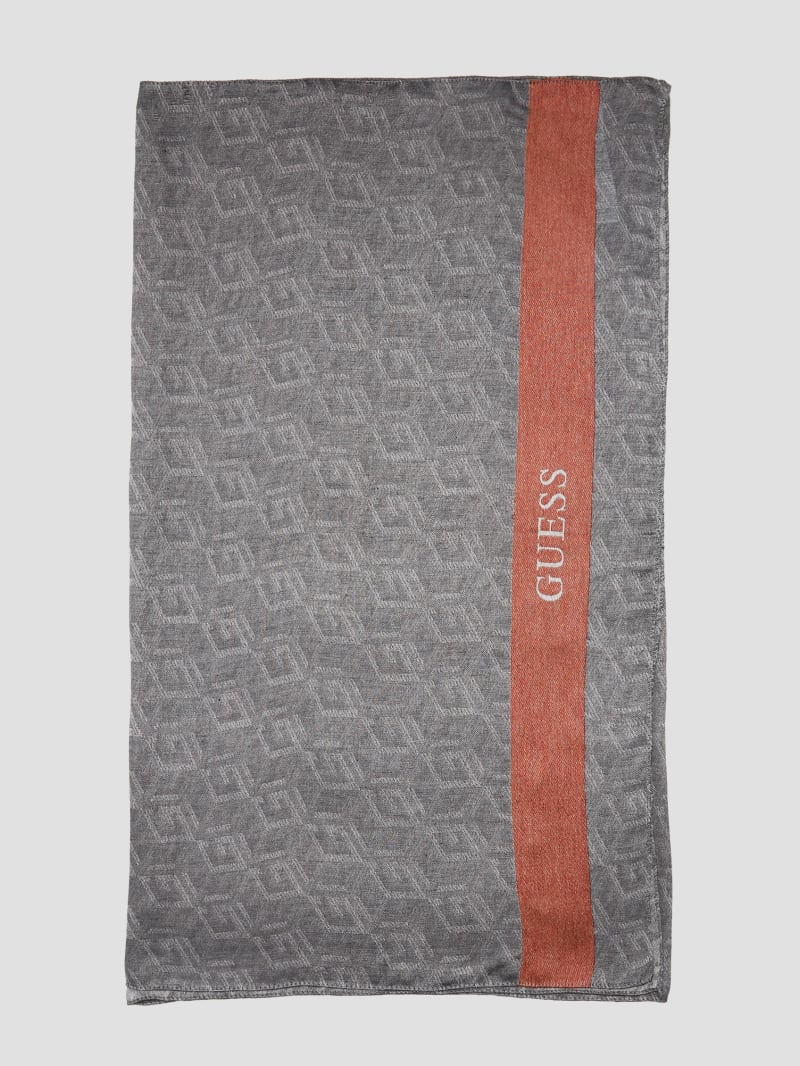 Guess Ederlo Cube Logo Scarf - Black Floral Print Guess Ederlo Cube Logo Scarf - Black Floral Print
