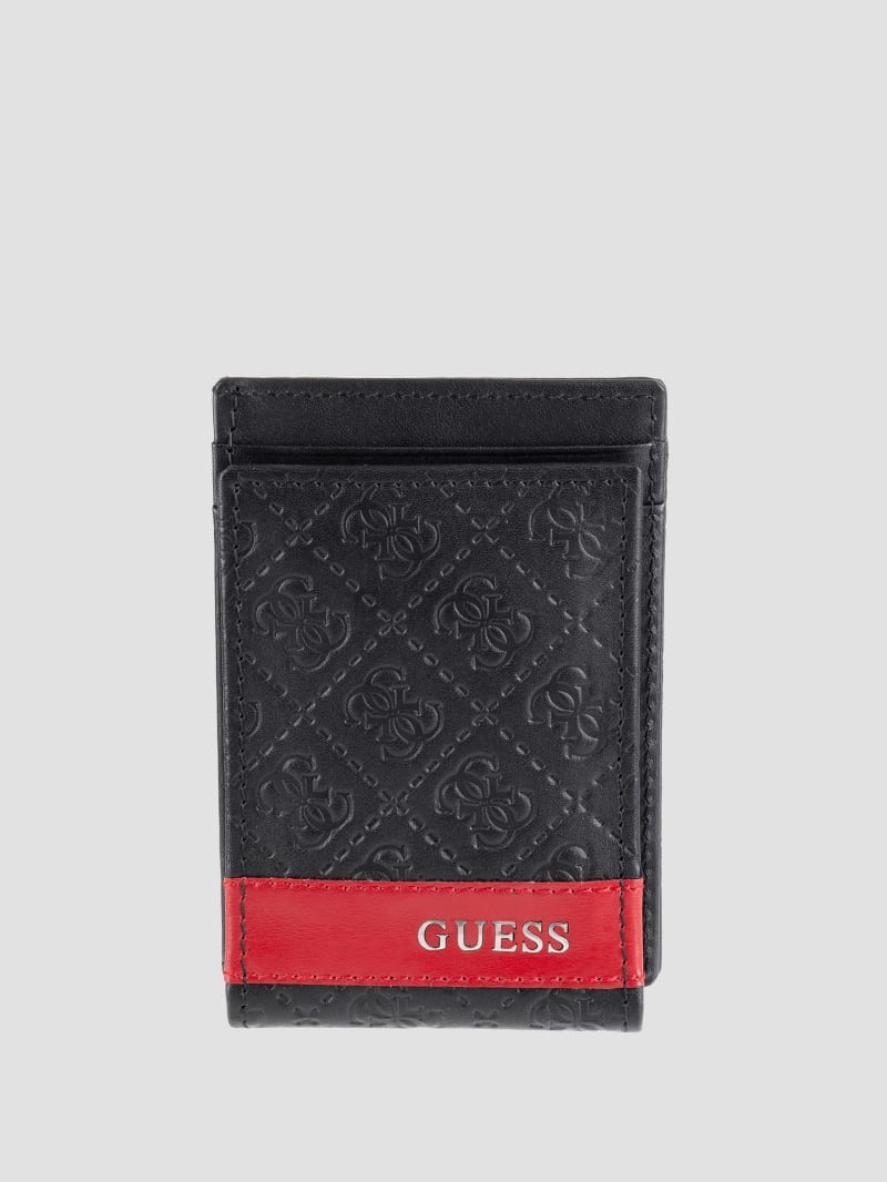 Guess Mesa Magnetic Fold Wallet - Black/Red Guess Mesa Magnetic Fold Wallet - Black/Red