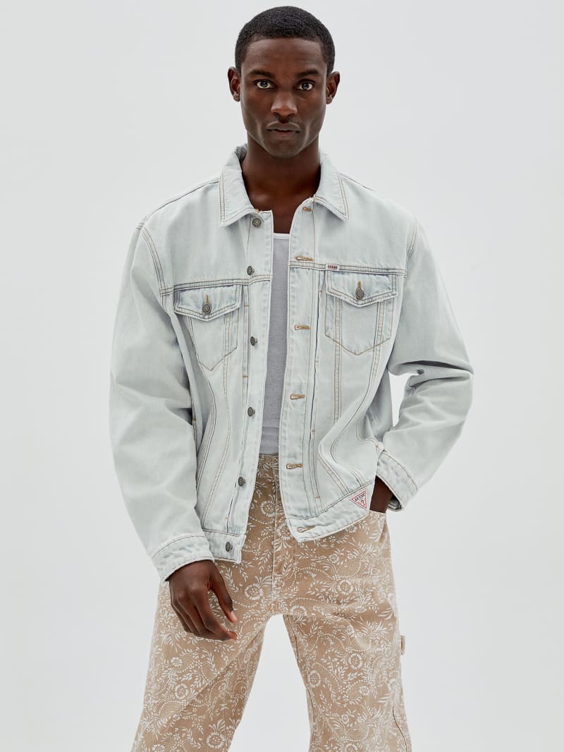 Guess GUESS Originals Kit Denim Jacket - Go Crest Lt Wash Guess GUESS Originals Kit Denim Jacket - Go Crest Lt Wash