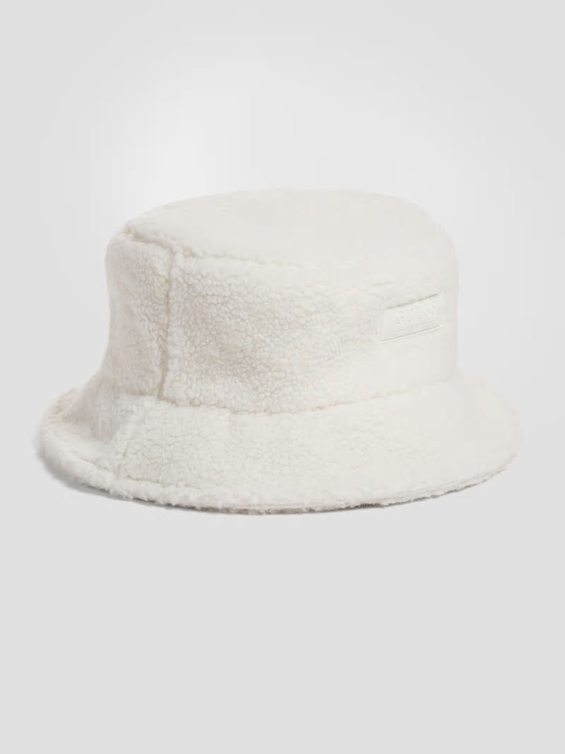Guess Sherpa Bucket Hat - White Multi Guess Sherpa Bucket Hat - White Multi