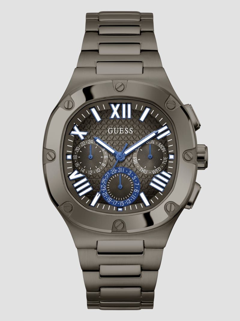 Guess Gunmetal and Blue Multifunction Watch - Black Guess Gunmetal and Blue Multifunction Watch - Black
