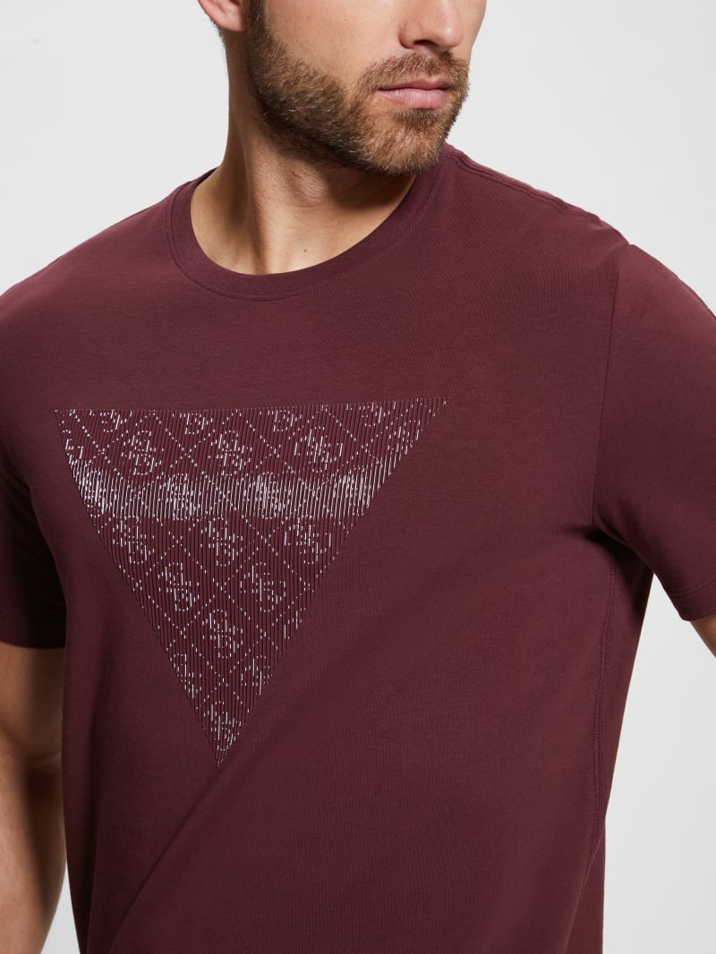 Guess Eco Triangle Crewneck Tee - Red Noir Guess Eco Triangle Crewneck Tee - Red Noir