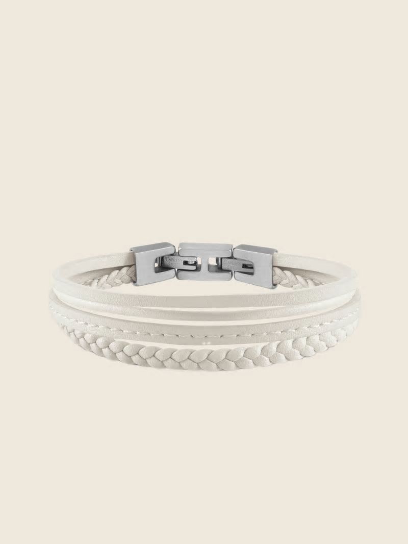Guess White Leather Multi Strand Bracelet - Others Guess White Leather Multi Strand Bracelet - Others