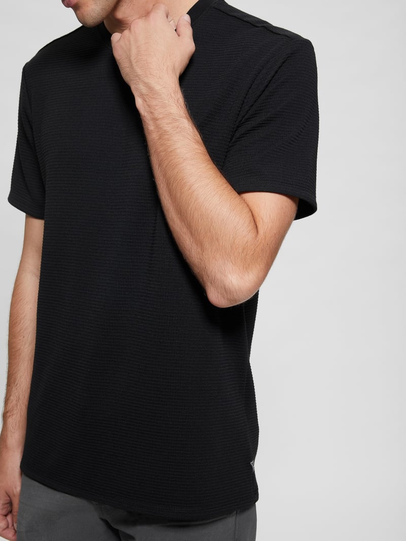 Guess Textured Stripe Tee - Black Guess Textured Stripe Tee - Black