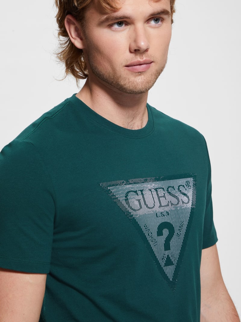 Guess Eco Triangle Crewneck Tee - Dark Jade Guess Eco Triangle Crewneck Tee - Dark Jade