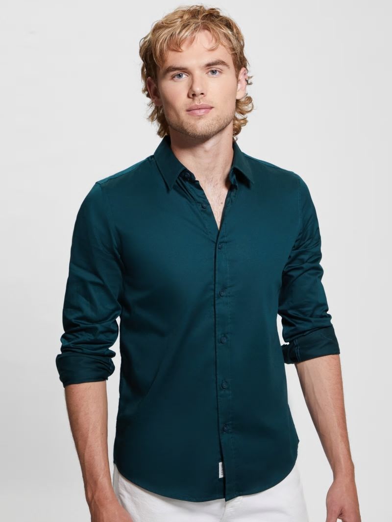 Guess Luxe Stretch Shirt - Dark Jade Guess Luxe Stretch Shirt - Dark Jade