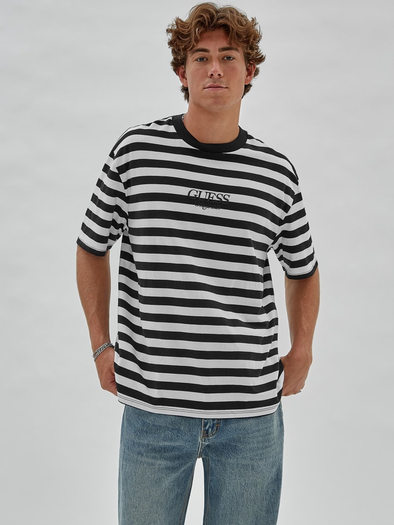 Guess GUESS Originals Eco Simple Stripe Tee - Jet Black Multi Guess GUESS Originals Eco Simple Stripe Tee - Jet Black Multi