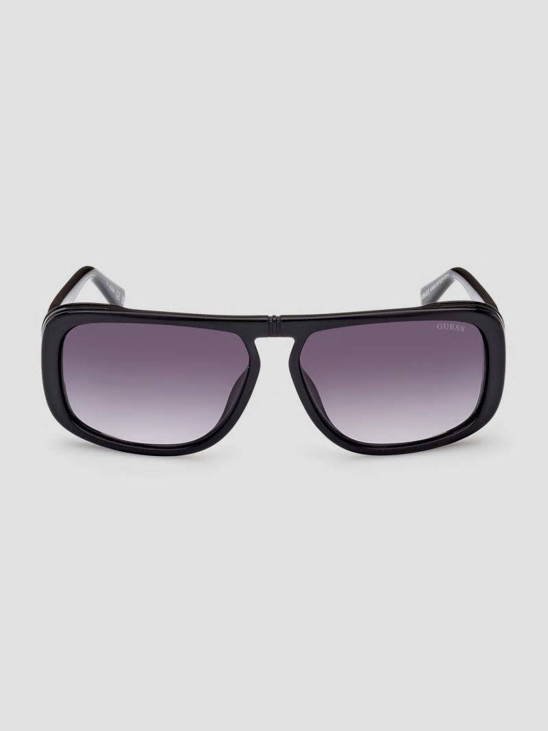 Guess Quincy Plastic Aviator Sunglasses - Silver Guess Quincy Plastic Aviator Sunglasses - Silver