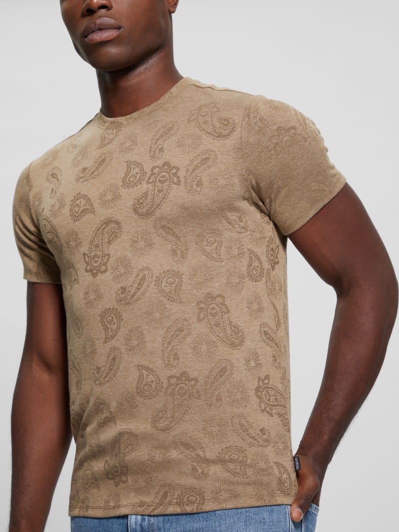 Guess Paisley Tee - Walnut Shell Multi Guess Paisley Tee - Walnut Shell Multi