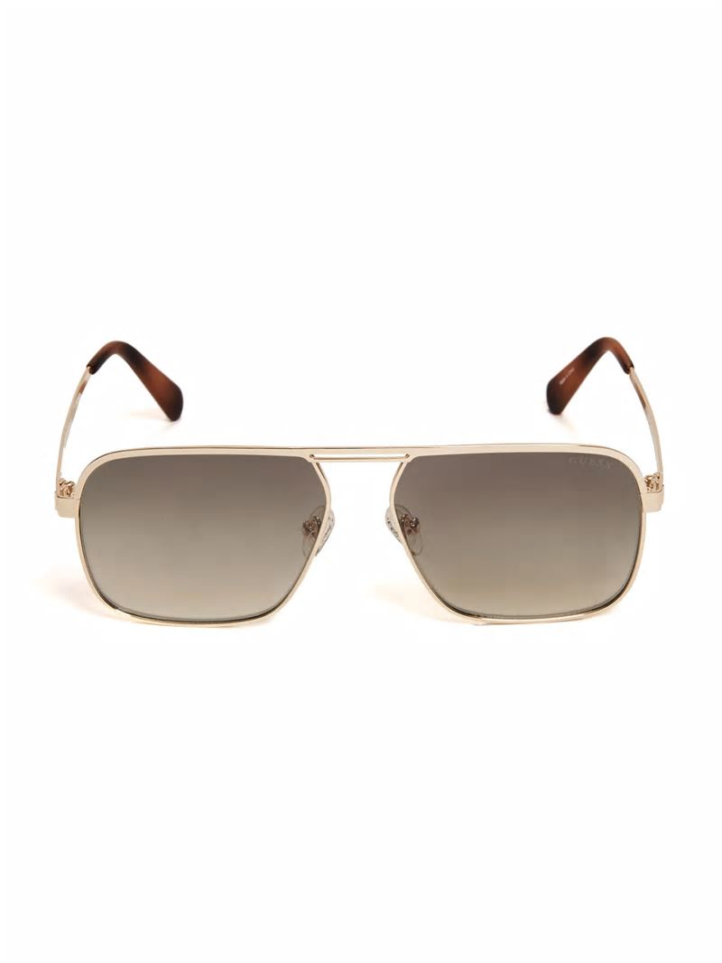Guess Top Bar Aviator Sunglasses - Gold Guess Top Bar Aviator Sunglasses - Gold
