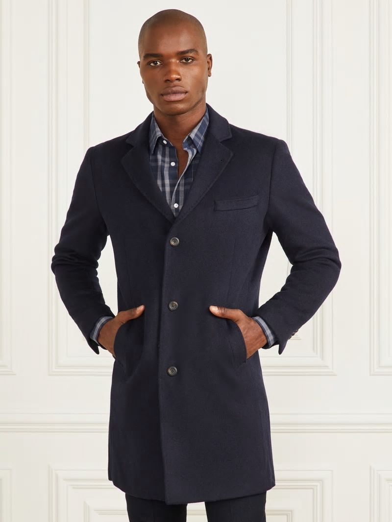 Guess Single Breasted Wool-Blend Coat - Bleu éLéGant Guess Single Breasted Wool-Blend Coat - Bleu éLéGant