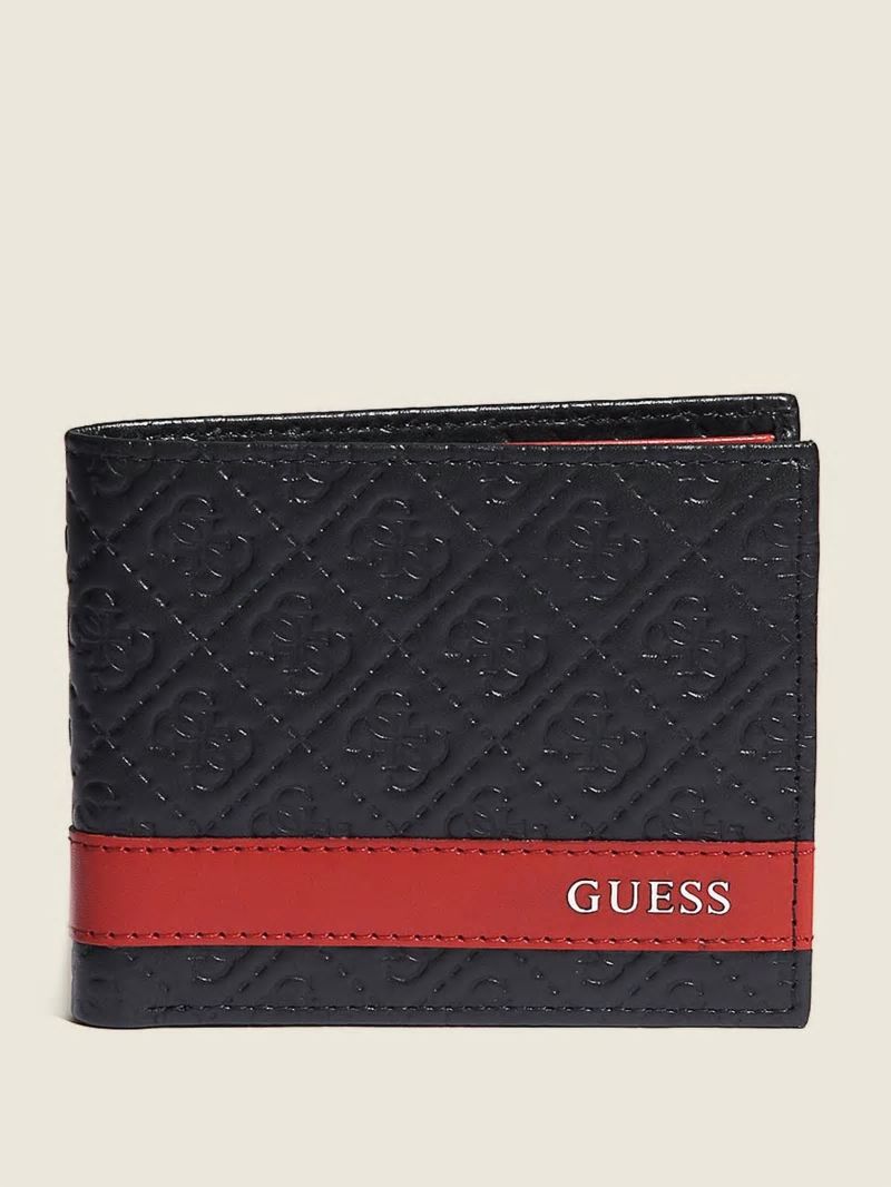 Guess Mesa Double Billfold Wallet - Black/Red Guess Mesa Double Billfold Wallet - Black/Red