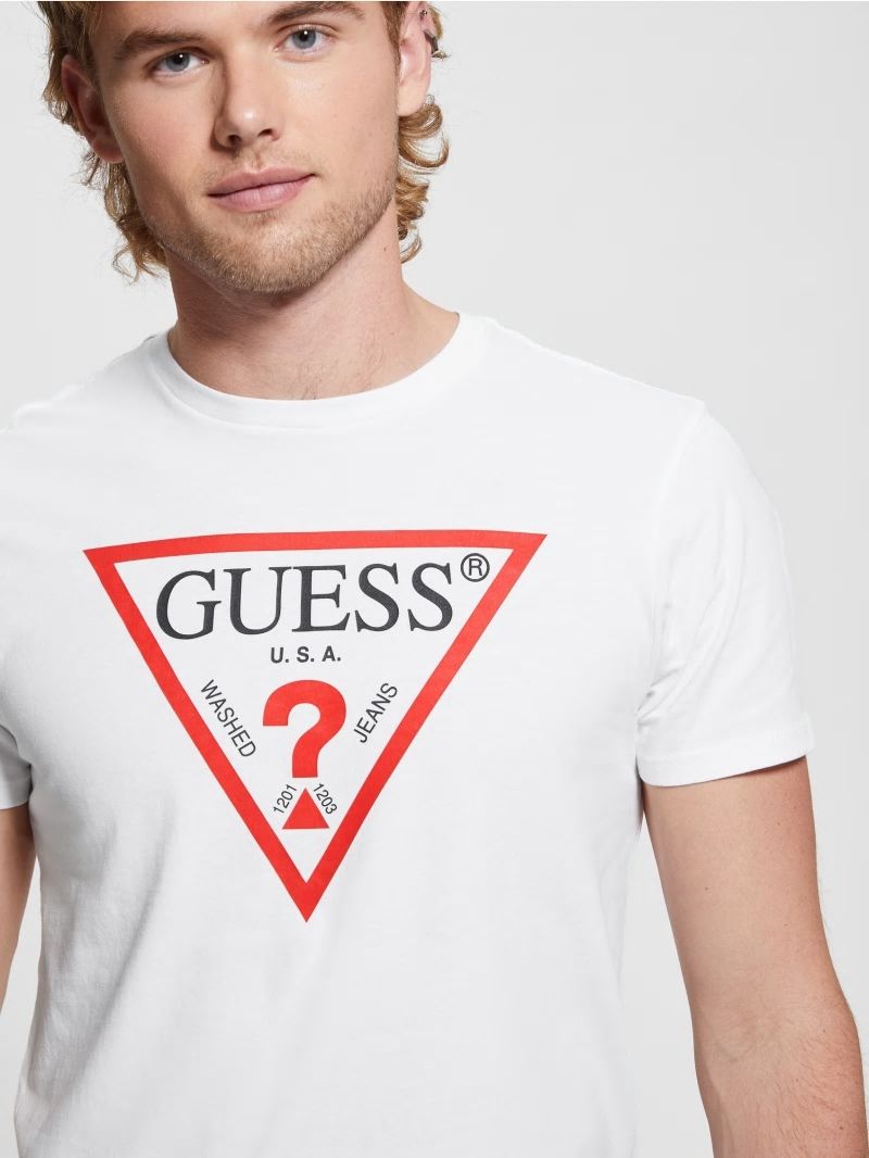 Guess Classic Logo Icon Tee - Pure White Guess Classic Logo Icon Tee - Pure White