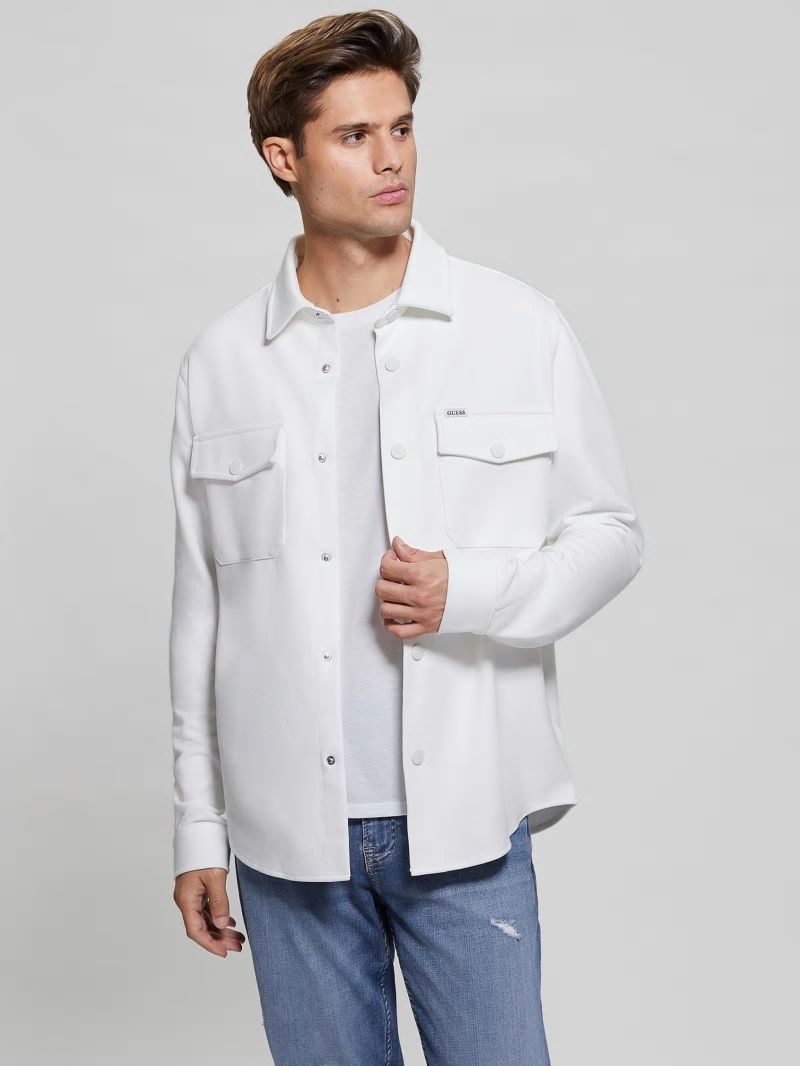 Guess James Textured Shirt - Salt White Guess James Textured Shirt - Salt White