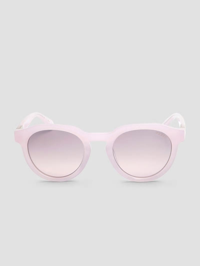 Guess Oversized Round Plastic Sunglasses - Blush Guess Oversized Round Plastic Sunglasses - Blush