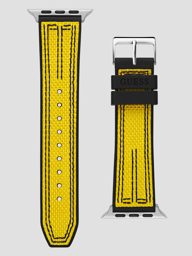 Guess Yellow and Black Woven 42-45 mm Band for Apple Watch® - Yellow Guess Yellow and Black Woven 42-45 mm Band for Apple Watch® - Yellow