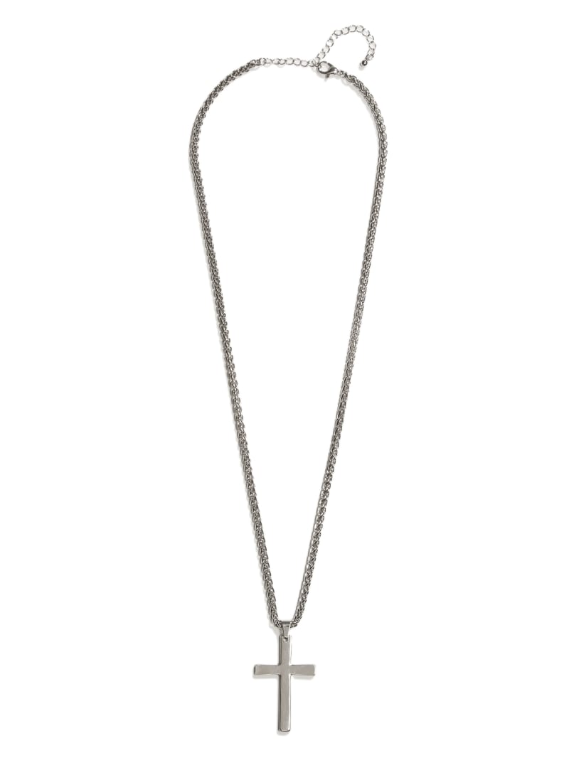 Guess Silver-Tone Cross Necklace - Silver Guess Silver-Tone Cross Necklace - Silver
