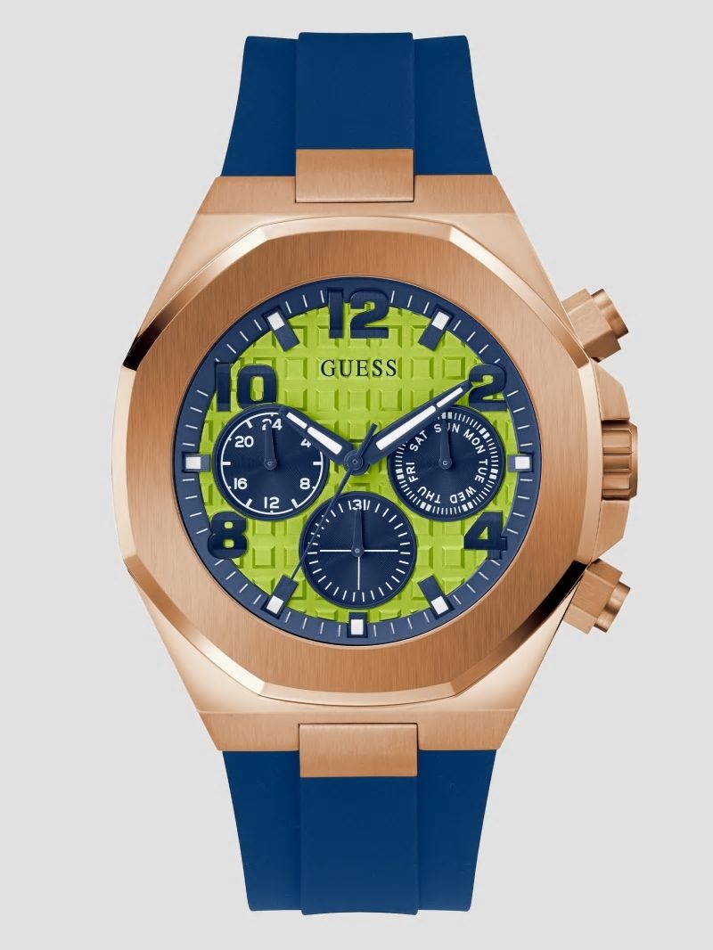 Guess Blue Silicone and Lime Multifunctional Watch - Rainbow Guess Blue Silicone and Lime Multifunctional Watch - Rainbow