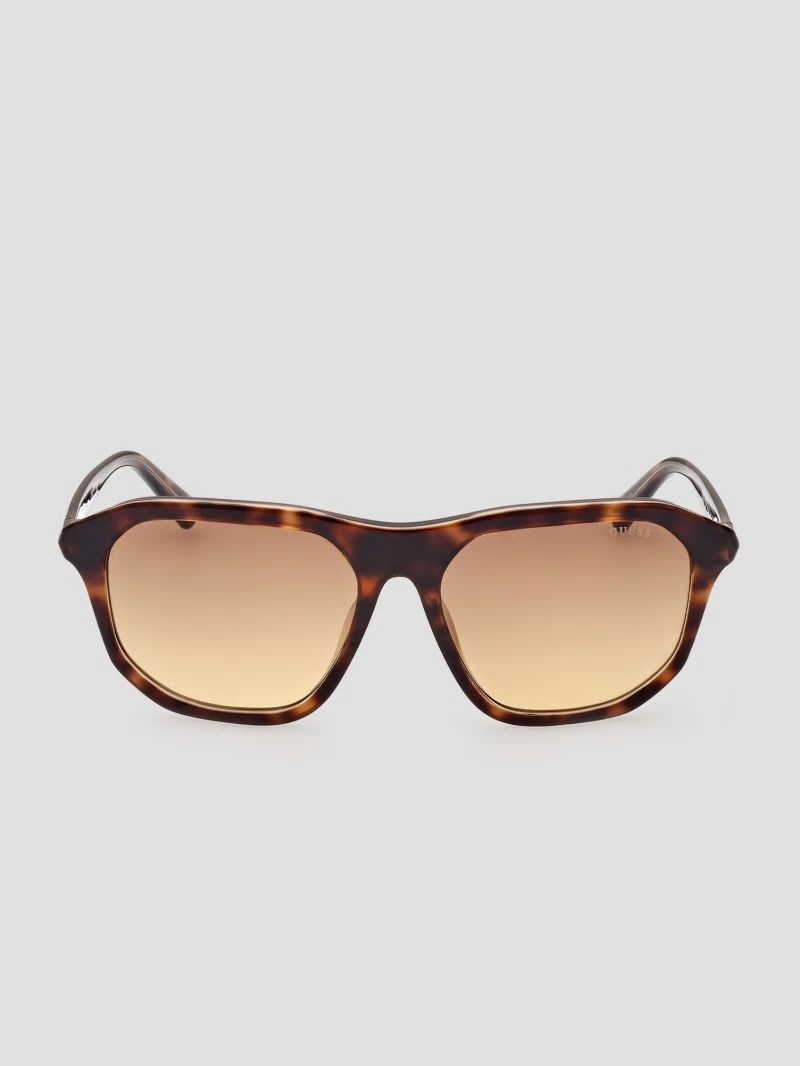 Guess Plastic Navigator Sunglasses - Dark Havana/Gradient Brn Guess Plastic Navigator Sunglasses - Dark Havana/Gradient Brn