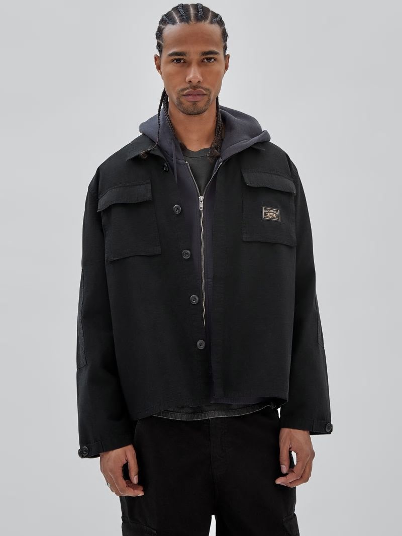 Guess GUESS Originals Ripstop Overshirt - Jet Black Multi Guess GUESS Originals Ripstop Overshirt - Jet Black Multi