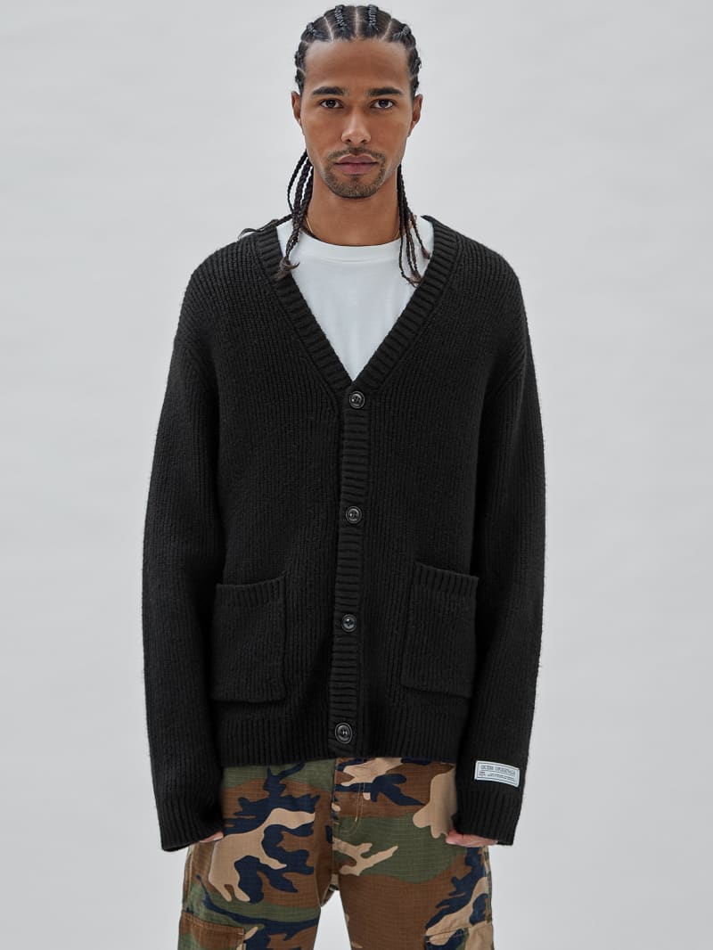 Guess GUESS Originals Label Cardigan - Black Guess GUESS Originals Label Cardigan - Black