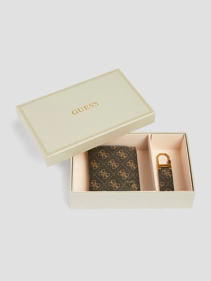 Guess Wallet and Keyring Gift Set - Brown Guess Wallet and Keyring Gift Set - Brown