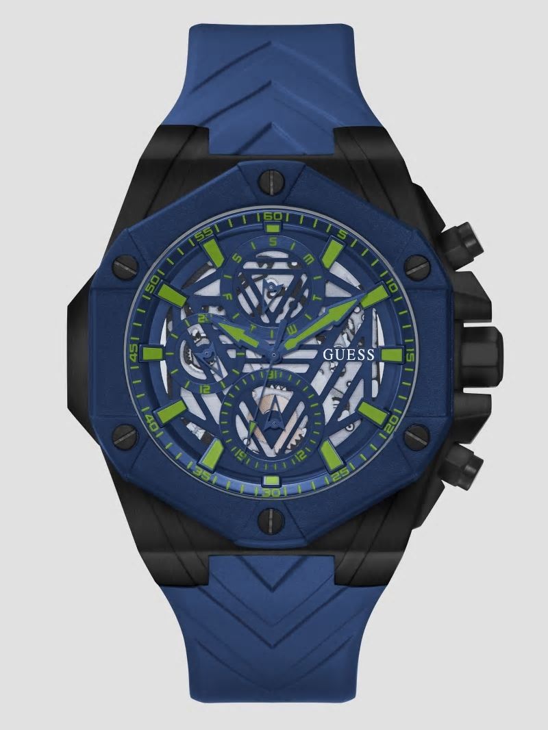 Guess Blue Silicone Multifunctional Watch - Rainbow Guess Blue Silicone Multifunctional Watch - Rainbow