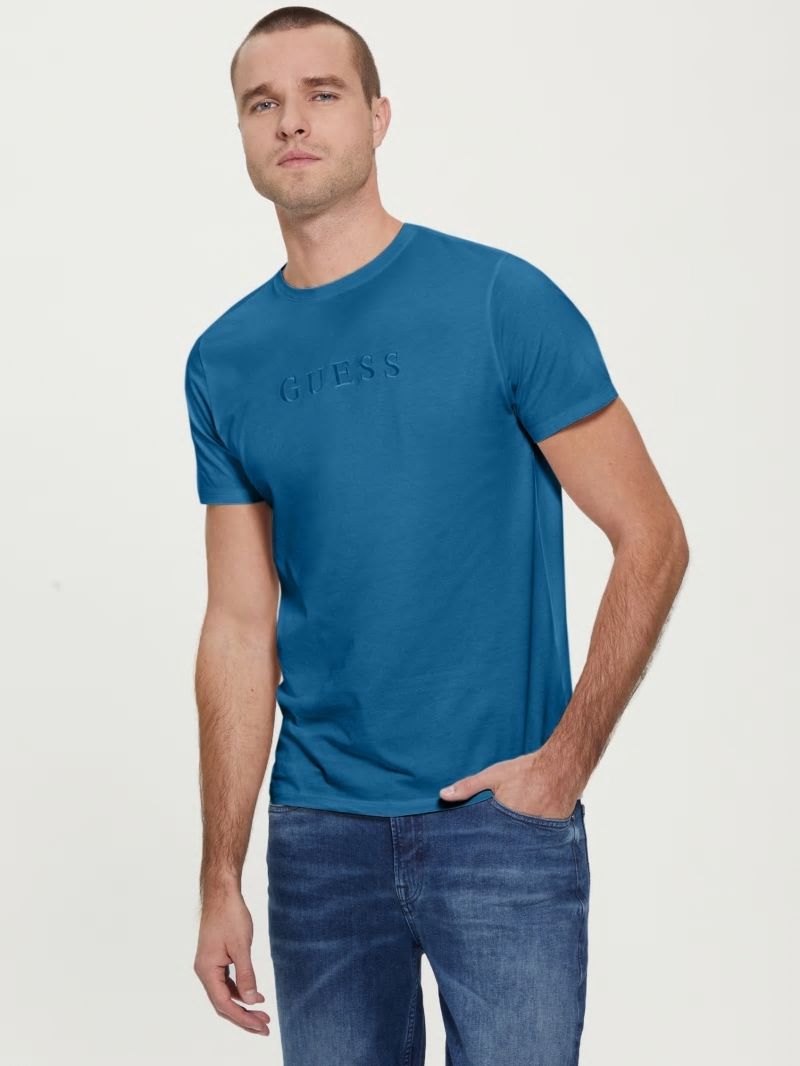 Guess Embroidered Logo Tee - Uniform Blue Guess Embroidered Logo Tee - Uniform Blue