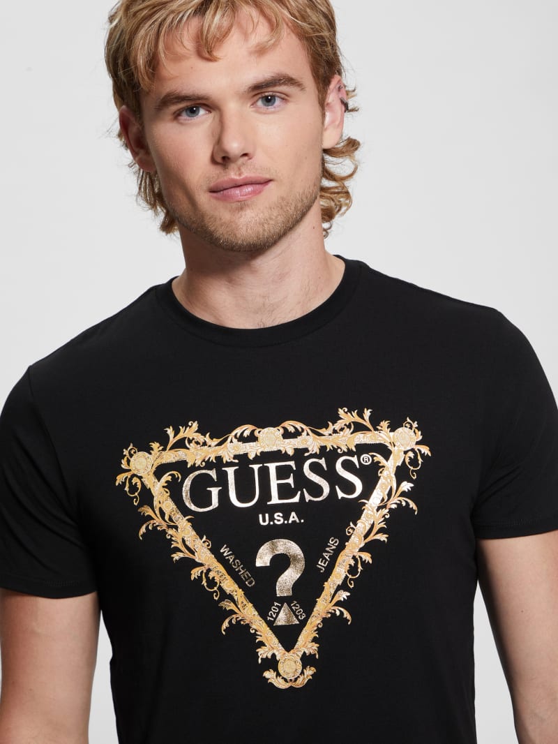 Guess Logo Tri-Scroll Tee - Black Guess Logo Tri-Scroll Tee - Black