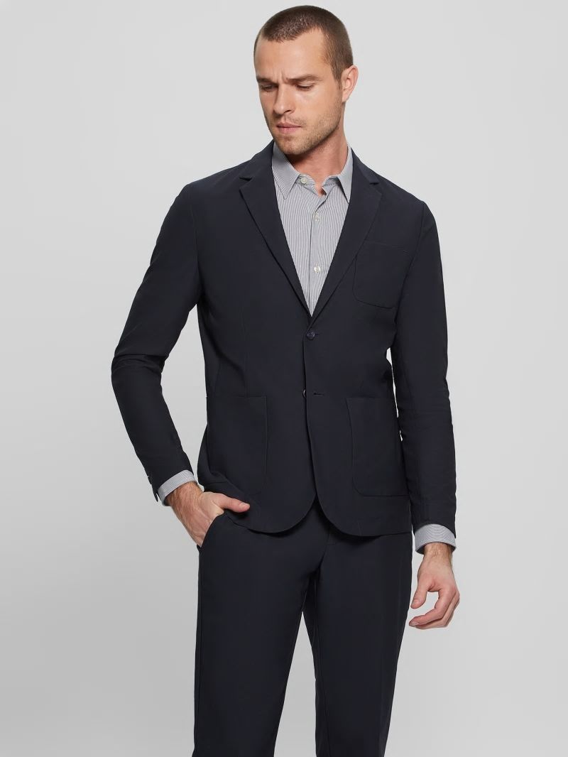 Guess Myron Tech-Stretch Blazer - Bleu éLéGant Guess Myron Tech-Stretch Blazer - Bleu éLéGant
