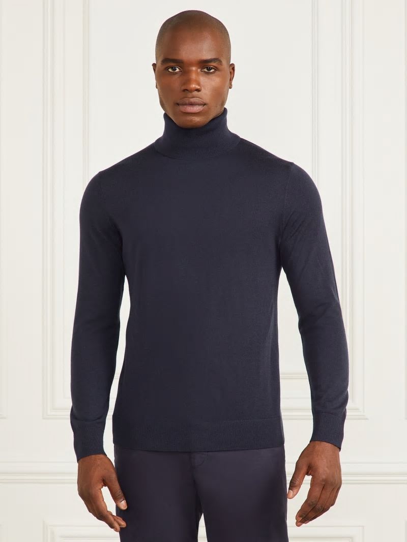 Guess Merino Wool Turtleneck Sweater - Bleu &eacute;L&eacute;Gant