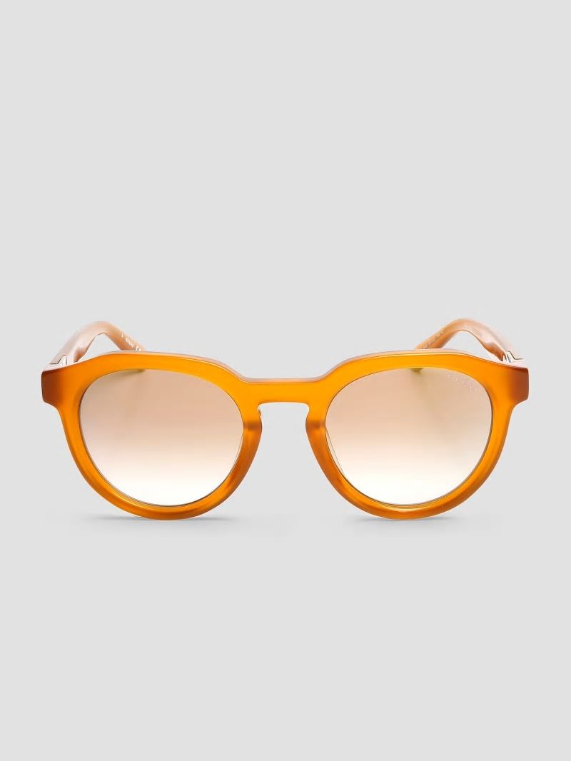 Guess Oversized Round Plastic Sunglasses - Orange Guess Oversized Round Plastic Sunglasses - Orange