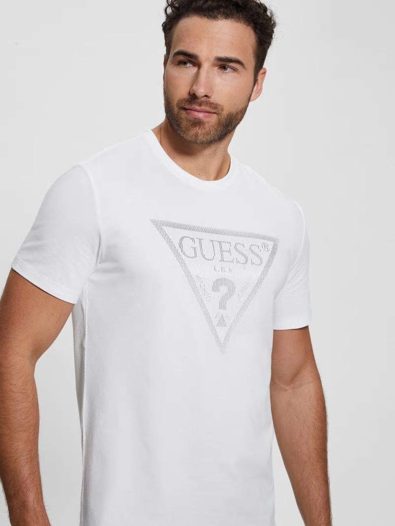 Guess Eco Triangle Crewneck Tee - Pure White Guess Eco Triangle Crewneck Tee - Pure White