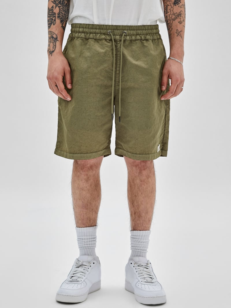 Guess GUESS Originals Washed Nylon Shorts - Go Washed Green Nylon Guess GUESS Originals Washed Nylon Shorts - Go Washed Green Nylon