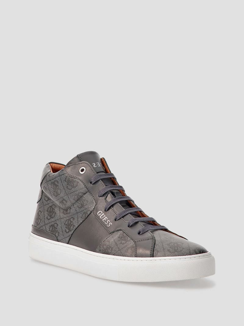 Guess Ravenna Logo Mid-Top Sneakers - Gray Guess Ravenna Logo Mid-Top Sneakers - Gray
