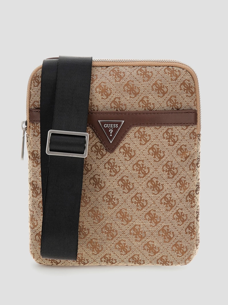 Guess Vezzola Jacquard Flat Crossbody - Brown Guess Vezzola Jacquard Flat Crossbody - Brown