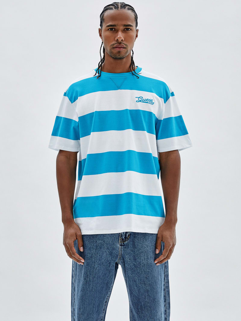 Guess GUESS Originals Striped Tee - Blue Toulouse Multi Guess GUESS Originals Striped Tee - Blue Toulouse Multi