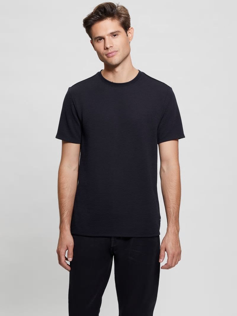 Guess Textured Stripe Tee - Bleu éLéGant Guess Textured Stripe Tee - Bleu éLéGant